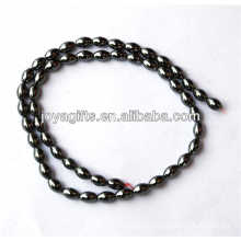 Natural high quality 3*5MM hematite rice loose beads for jewelry making